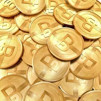 3D gold coin heap